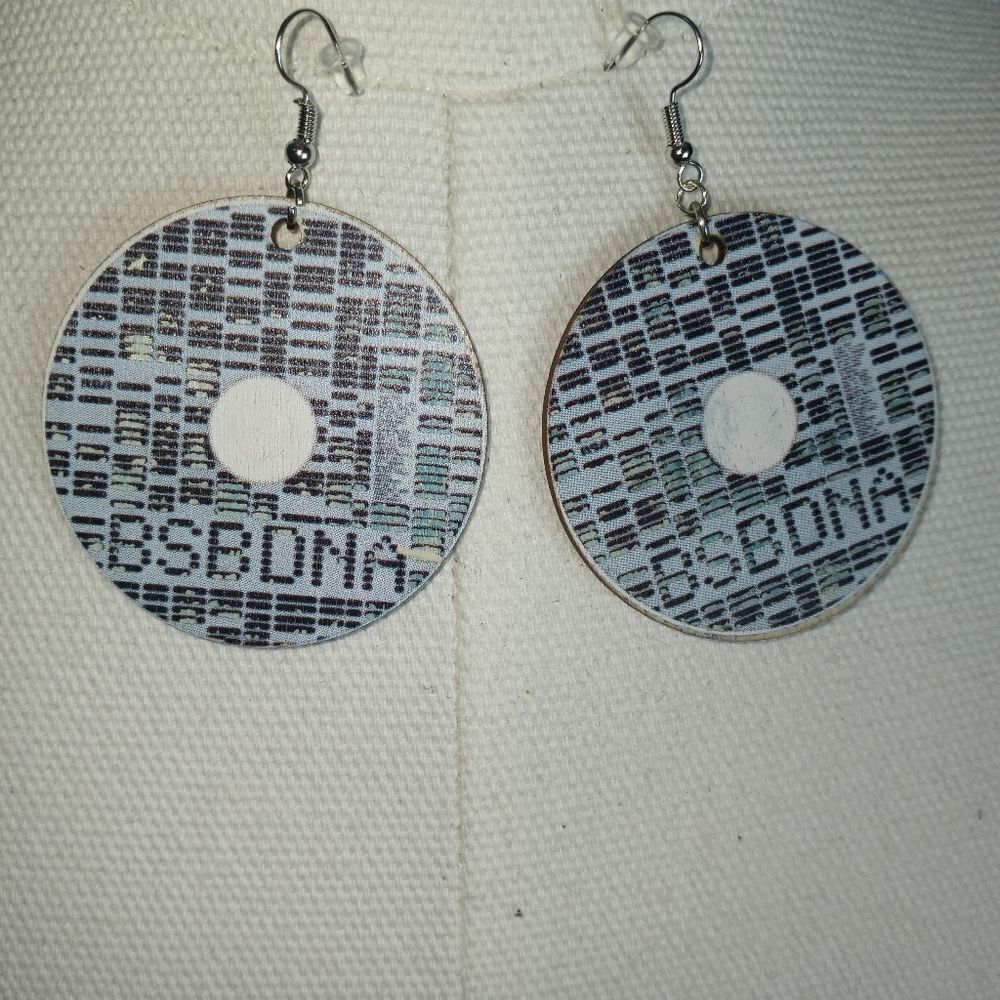 Custom Made BSB DNA Album wood drop dangle earrings. - Picture 3 of 4